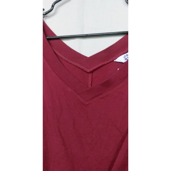 NWT Joy Lab Women's Medium Cranberry Boxy Fit V-Neck Long Sleeve Top Crop Shirt - Picture 6 of 13
